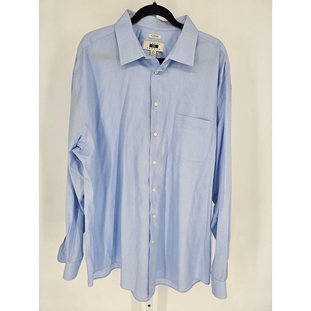 Joseph Abboud Men's Blue Egyptian Cotton Classic Fit Long Sleeve Shirt Size 19T